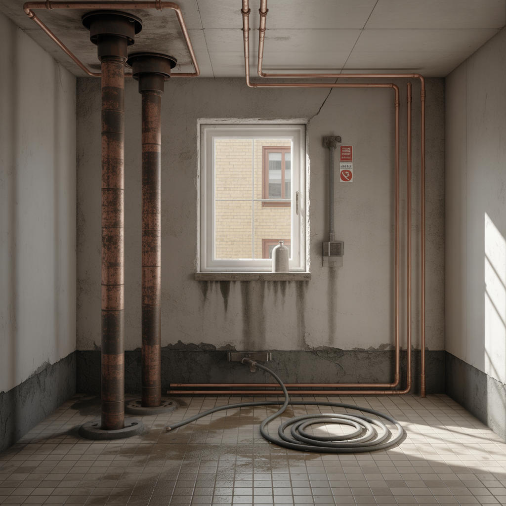 stamspolning i flerbostadshus intervall pris och varningstec