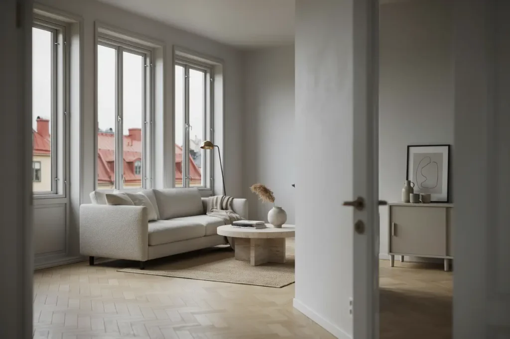 l ggning av fiskbensparkett i vardagsrum p s dermalm stockholm