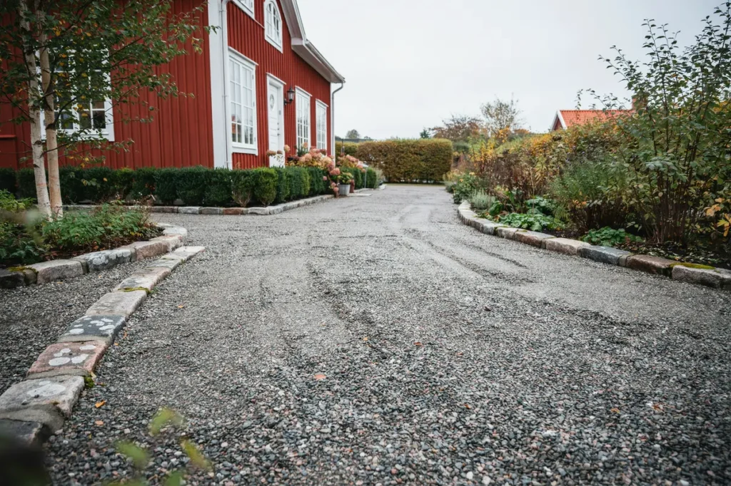 grusade g ngar och uppfarter vid villan sk tselr d som minskar ogr s sp rbildning och halkrisk